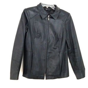 Black genuine leather jacket